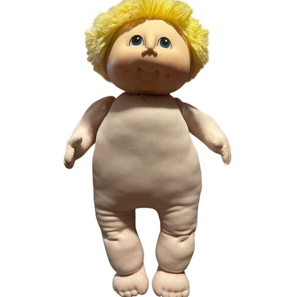 Vintage 1984 Cabbage Patch Kid Doll - Blonde‎ Hair Blue Pants White Shirt BOY - Picture 3 of 6